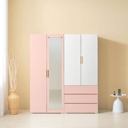 [히트가구] HZY544 수납 거울옷장 3서랍 옷장 세트 1600