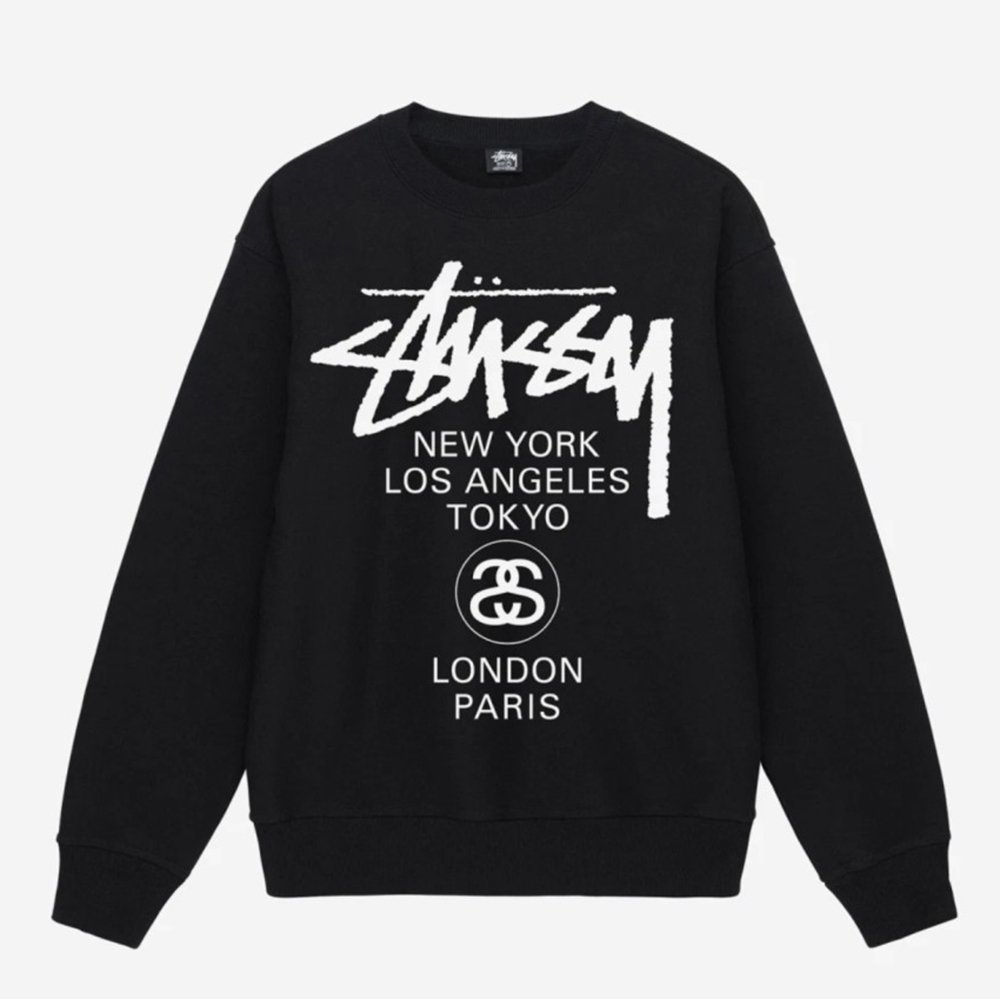 스투시 월드투어 크루넥 맨투맨 애쉬 헤더 Stussy World Tour Crew Sweatshirt Ash Heather 2022 3913713